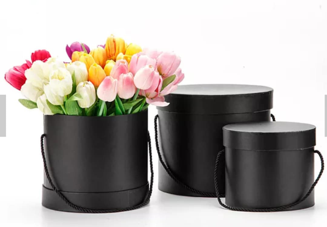 3 Set Cylinder Boxes, Circle Boxes, Luxury Boxes, Treat Boxes, Floral
