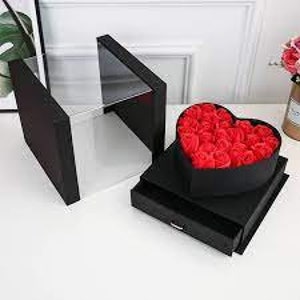The Art Bundle Combo Pack of 24k Rose Love Story Heart Flower Box with  Beautiful Teddy