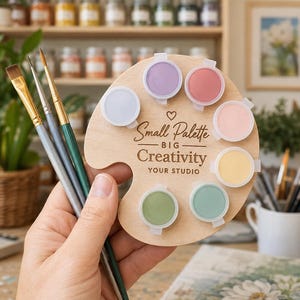 Mini-Farbpalette Farbpalettenhalter Laser Cut Farbpalette DIY Paint Kit Farbhalter Farbpalette für Bastelsets SVG Lightburn AI dxf lrbn2