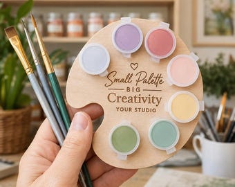 Mini palette de peinture, porte-palette de peinture, palette de peinture découpée au laser, kit de peinture à faire soi-même, support de peinture, palette de peinture pour kits de loisirs créatifs, SVG Lightburn AI dxf lrbn2