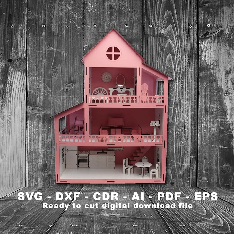Barbie Baby Doll House Laser Cut Files Etsy