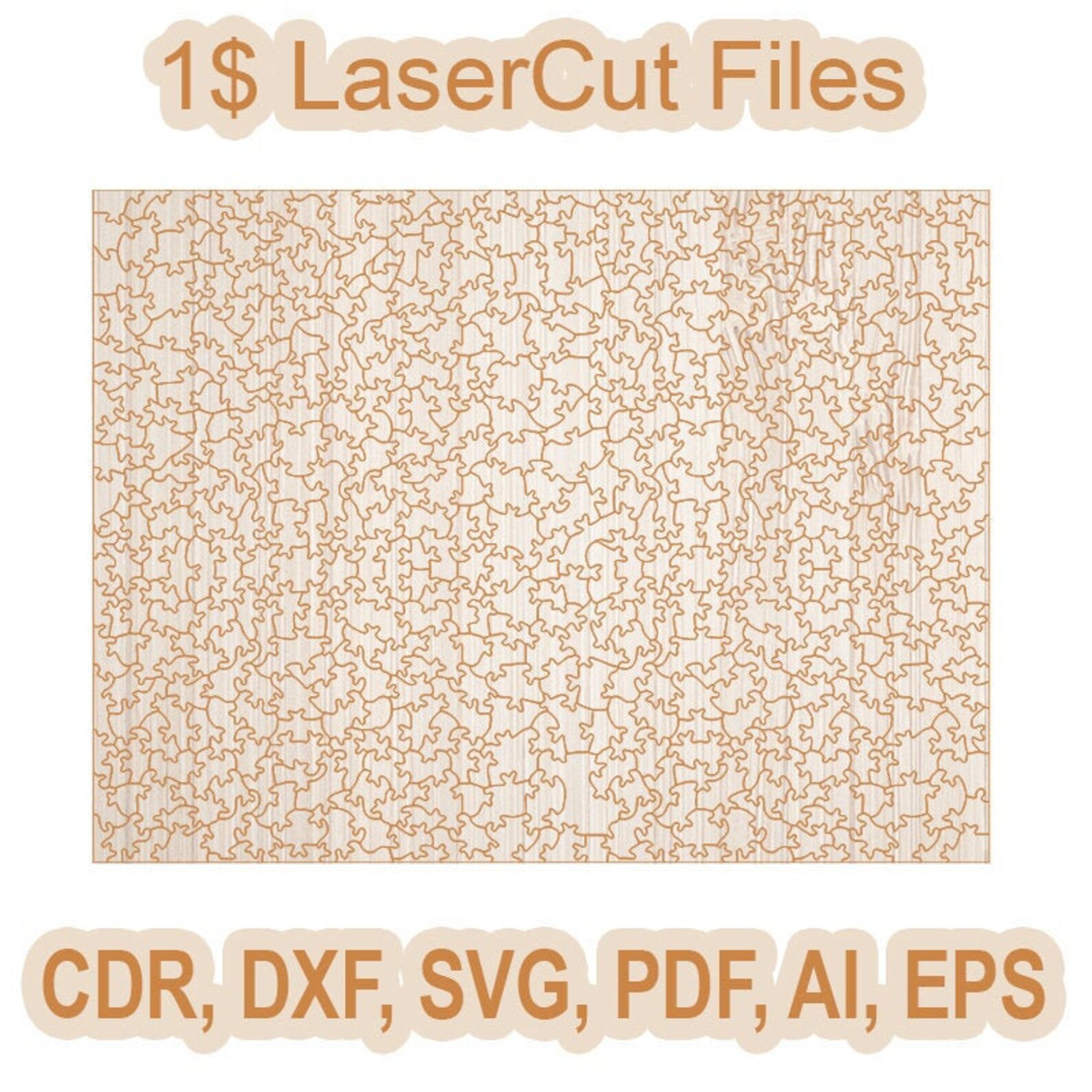 1000 Pieces Irregular Jigsaw Puzzle Template Laser Cut Cnc Etsy