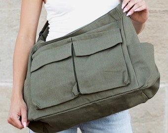 Canvas Messenger Bag Oversized-Crossbody Oversized Bag