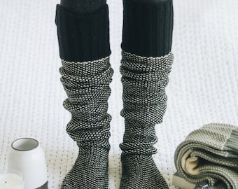Leg Warmer-Knitted Lounge Socks Oversized Knee High Leg Warmer Socks Girl's Warm Lounge Socks Gender Neutral Knit Socks Warm Acrylic Socks