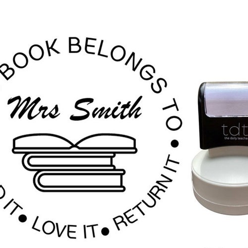 Teacher's Book Stamp Etsy