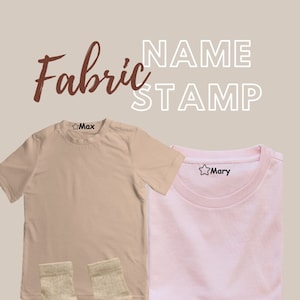 Fabric Stamp, Kids Clothing Stamp, Permanent Ink Stamper, Name Stamp, 10  Designs to Choose From, Self-inking Stamps 
