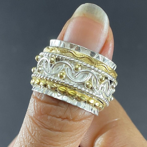 Guiot de Bourg Silver Half Round Meditation Ring main image 1