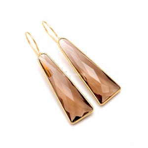 Smoky Quartz Drop Earrings: 925 Sterling Silver Dangle Jewelry image 6