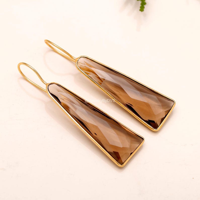 Smoky Quartz Drop Earrings: 925 Sterling Silver Dangle Jewelry image 7