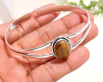 Bracciale Con Lapislazzuli E Argento 925 Placcato, Gioiello Artigianale Dall'India - Foto 2