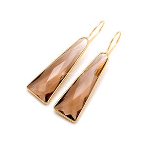 Smoky Quartz Drop Earrings: 925 Sterling Silver Dangle Jewelry image 8