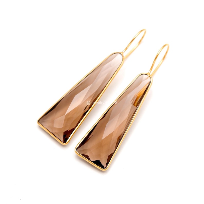 Smoky Quartz Drop Earrings: 925 Sterling Silver Dangle Jewelry image 8