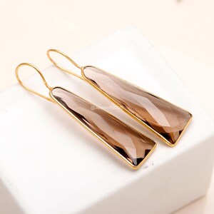 Smoky Quartz Drop Earrings: 925 Sterling Silver Dangle Jewelry image 3