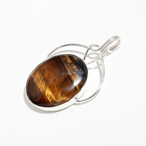 Exquisite Tiger Eye Pendant, Brown Gemstone Pendant, Pendant, 925 Sterling Silver Jewelry, Birthday Gift, Pendant For Her