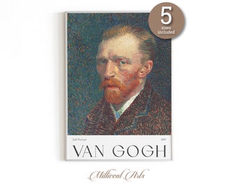 Van Gogh Portrait | Museum Exhibition Poster | Printable Wall Art | Digital Download - Self-Portrait (1887)