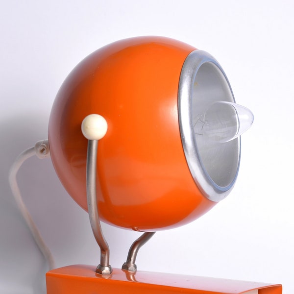 Vintage - Eye ball - Space Age - Wall Lamp - Superb Condition - Orange - 1970's - Retro Design - Working