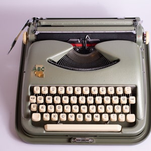 Green Adler ABC Typewriter -Vintage Typewriter - Perfect Working / Cosmetic Condition