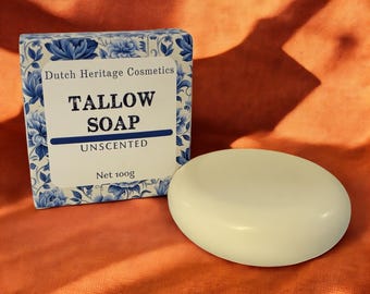 Jabón de sebo, sebo de res alimentada con pasto,