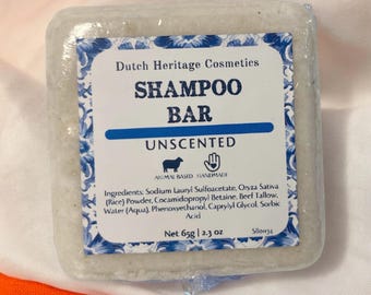 Tallow Shampoo Bar, Hand Pressed Natural Shampoo 65g