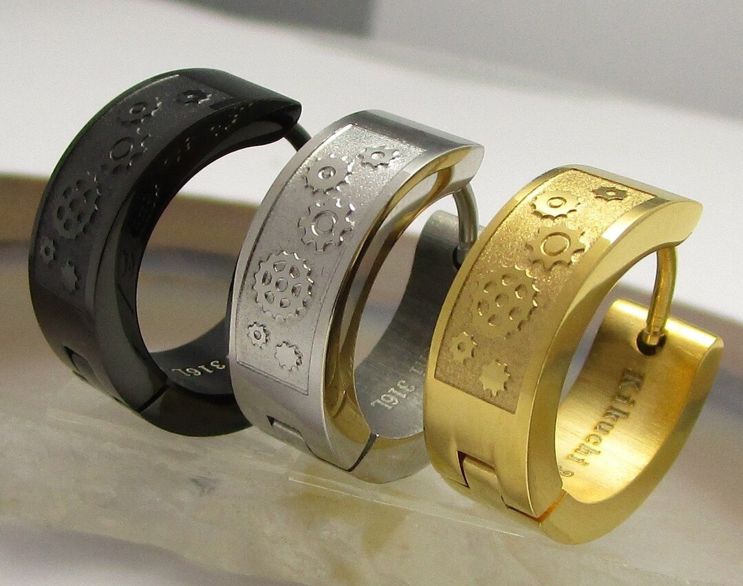 Orecchini Senza Pietra Stile Alternativo Orecchini Huggie Punk Rock Triangolo E Piramide | Acciaio Inox | Unisex Uomo/Donna | Nuovi Senza Etichette Orecchini Geometrici Senza Pietra - Foto 4