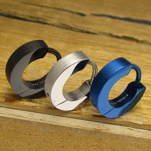 Kikuchi Titanium rod earrings stainless steel hoop Ø 12 mm hoop straight black blue brown gold silver matt ERTS022