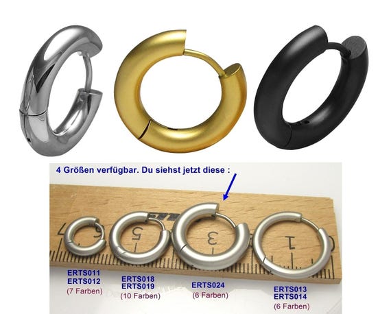 Creole Ohrring Aus Titan – Mattiert | 14 Mm Durchmesser | Antiallergisch | Für Männer & Jungen