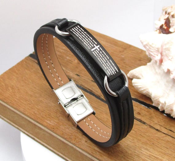 Bracciale da uomo e da donna in acciaio inossidabile con preghiera