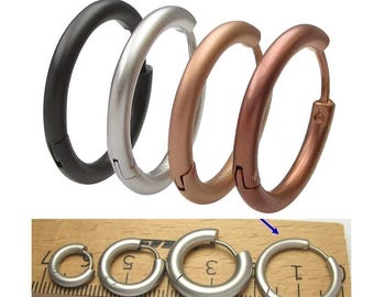 Ø 20 mm roestvrijstalen buisoorbellen titanium sluiting mat gepolijst brons roségoud zwart zilver goud slanke opvouwbare creolen oorstekers