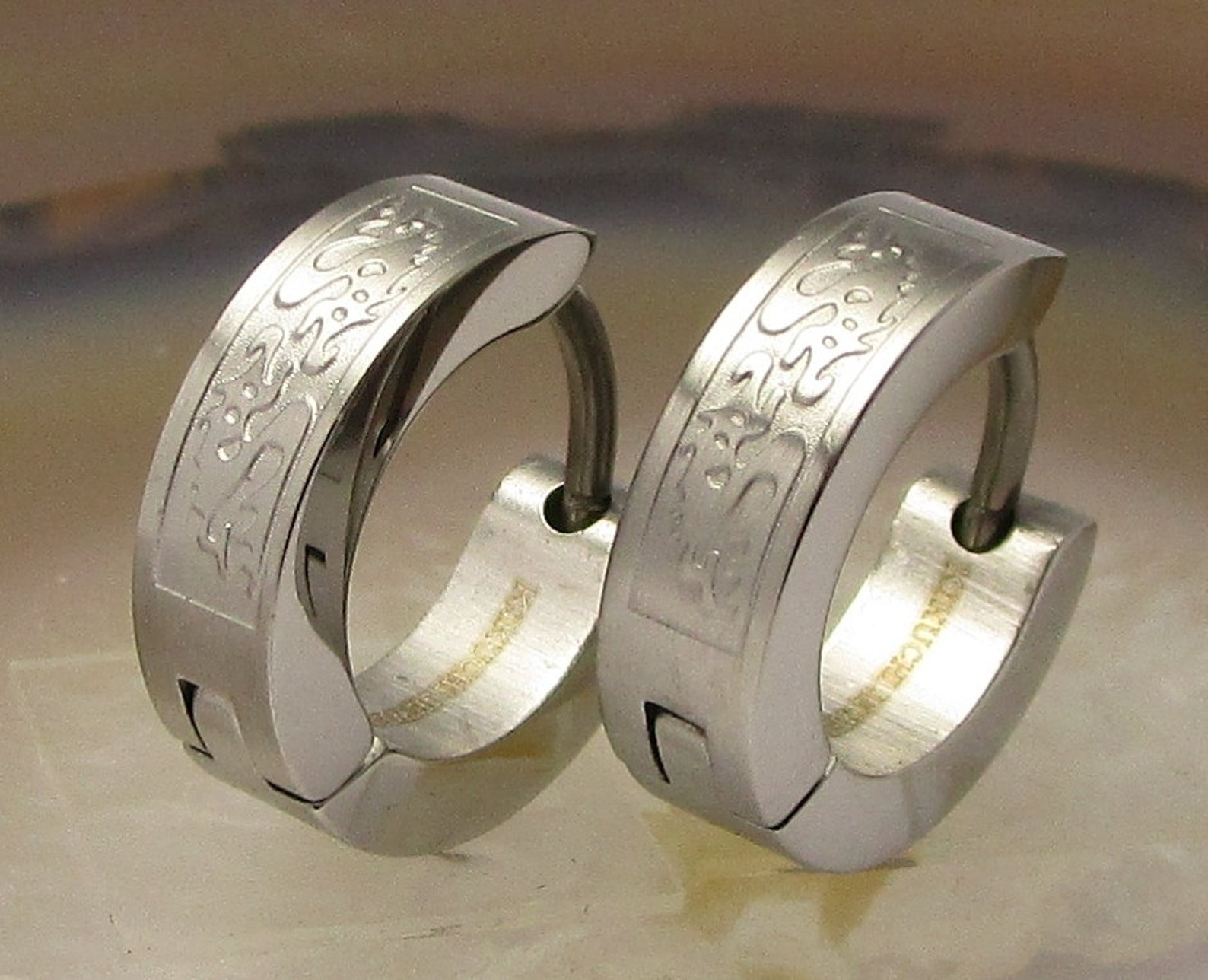 Edelstahl Ohrringe Mit Titan Stäbchen - Klapp Creolen 'Eindrücke Von Kopenhagen'