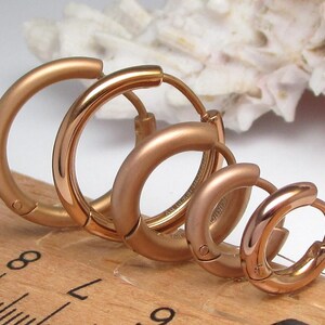 Brincos tubulares de titânio com barra de 12 mm a 20 mm, argolas de aço inoxidável 18g, estilo crioulo, cor cappuccino dourado fosco ou brilhante, para homens e mulheres, para hélice.