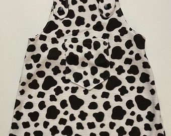 Overalls in cow print fabric boys or girls