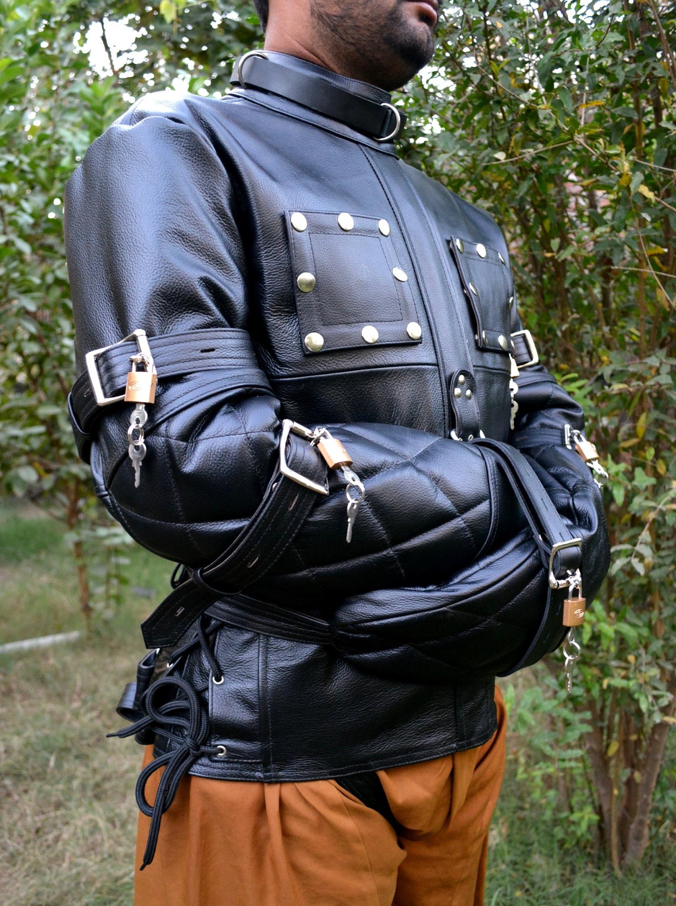 Strait Jacket BDSM Pure Leather Jacket for Men/women Strait Jacket
