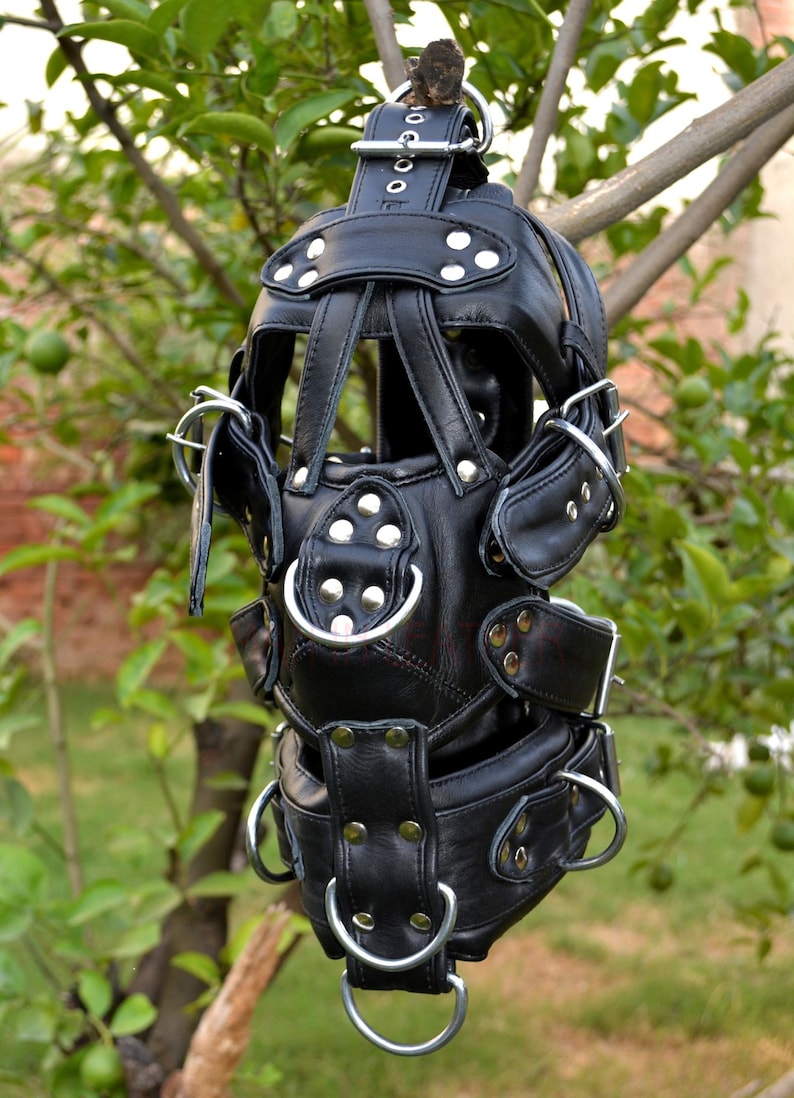 Hand Made Leather Muzzle Head Harness For Men And Women Etsy Uk