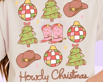 Retro Cowgirl Christmas PNG: Western Sublimation Design (Digital Download)