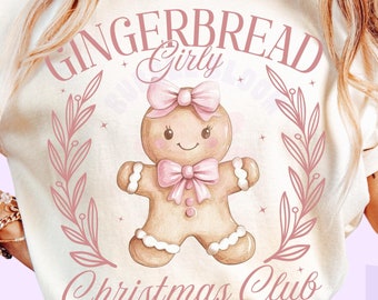 Pink Girly Christmas PNG: Coquette Gingerbread Design (Digital Download)