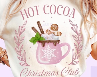 Coquette Christmas Hot Cocoa PNG: Pink Holiday Sublimation (Digital Download)