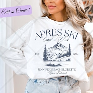 Apres Ski Bachelorette PNG, bearbeitbares Apres Ski Bachelorette Logo, benutzerdefiniertes Skilaufen Bachelorette Digital Download, Winter Bachelorette Party SVG