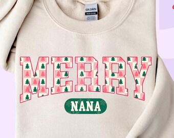 Christmas Nana PNG: Pink Grandma Shirt Design (Digital Download)