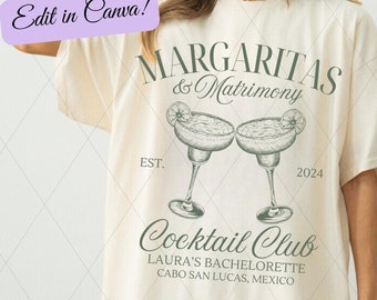Margs and Matrimony Editable PNG, Margarita Bachelorette Party SVG, Luxury Bachelorette Digital Download, Mexico Bachelorette Template