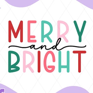 Merry and Bright PNG, Trendy Christmas PNG, Merry and Bright Christmas Png, Merry Christmas Png