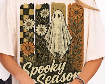 Retro Spooky Season PNG: Trendy Pumpkin Fall Design (Digital Download