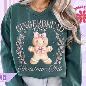Pink Girly Christmas PNG, Coquette Christmas Sublimation, Pink Christmas Png, Pastel Gingerbread Design, Cute Xmas Png, Kids Png Christmas