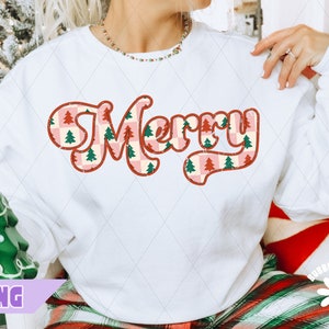 Merry Christmas PNG, Trendy Retro Merry PNG, Textured Christmas Sublimation, Festive Shirt Design, Cute Checkered Xmas Png