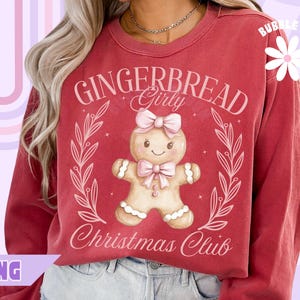 Pink Girly Christmas PNG, Coquette Christmas Sublimation, Pink Christmas Png, Pastel Gingerbread Design, Cute Xmas Png, Kids Png Christmas