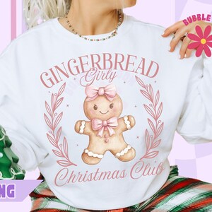 Pink Girly Christmas PNG, Coquette Christmas Sublimation, Pink Christmas Png, Pastel Gingerbread Design, Cute Xmas Png, Kids Png Christmas