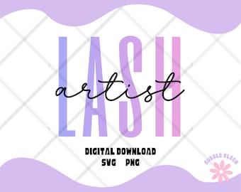 Texto degradado para artistas de pestañas: SVG, PNG, JPG (descarga digital)