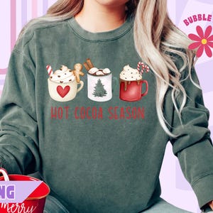 Hot Cocoa PNG, Christmas Hot Cocoa PNG, Holiday Sublimation Design, Hot Chocolate Season Png, Trendy Festive Png, Cute Christmas Png