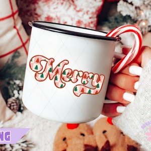 Merry Christmas PNG, Trendy Retro Merry PNG, Textured Christmas Sublimation, Festive Shirt Design, Cute Checkered Xmas Png