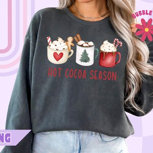 Hot Cocoa PNG, Christmas Hot Cocoa PNG, Holiday Sublimation Design, Hot Chocolate Season Png, Trendy Festive Png, Cute Christmas Png