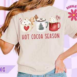 Hot Cocoa PNG, Christmas Hot Cocoa PNG, Holiday Sublimation Design, Hot Chocolate Season Png, Trendy Festive Png, Cute Christmas Png